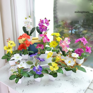 midnightsex Artificial Flower Plant Plastic Pot Bonsai Garden Table Party Room Decoration
