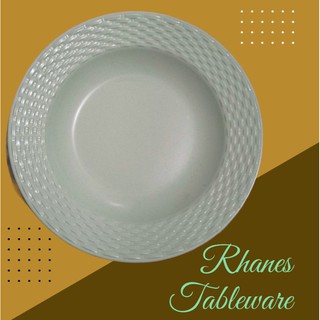 12 pcs Class A dinner melamine plates 10 in rattan design Melaware dinnerware makapal thick heavy