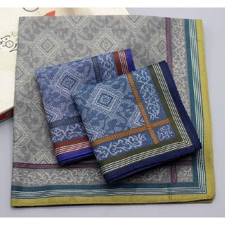 66U9 Pocket Wedding Hankies 3Pcs/set 43*43 cm Cotton Handkerchiefs Gifts Men‘s Pocket Square