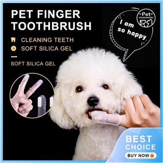 ✉1pc Pet toothbrush Transparent silicone finger toothbrush dog teeth cleaning finger cover