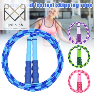 Jump Rope Soft Beaded Tangles-Free Segmented Adjustable Length Skipping Rope Fitness Equipment for Kids