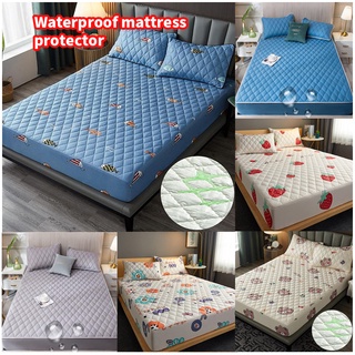 【Ready Stock 】Waterproof Mattress Protector High Quality Waterproof bed cover Fitted Bed sheet Foam Cover Single/Double/Queen/King Size