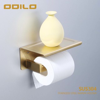ODILO 304 stainless steel Bathroom Brushed gold toilet paper holder