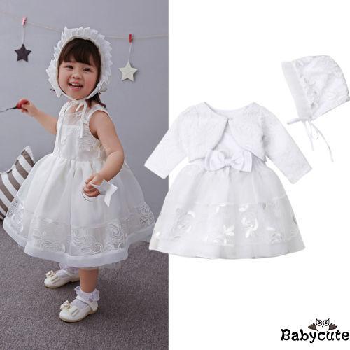 ✪B-B0-18 Months Baby Girls Ivory Lace Party Christening