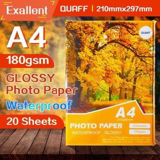 High Glossy Photo Paper A4 180gsm 20 Sheets Quaff Brand