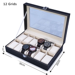 watch boxes▤☬Professional Leather Jewelry Watches Display Storage Watch Box Organizer Case