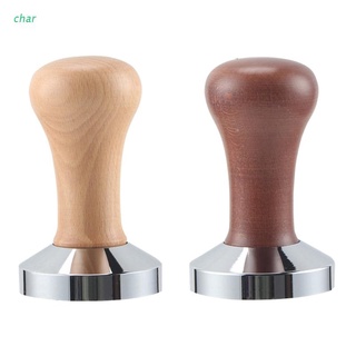 char Wooden Handle Coffee Powder Stuffer Stainless Steel Die Casting Plane Base Home
