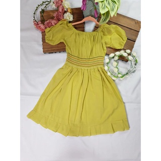 Girls Dress Kids Puff Sleeves Belly Smocked Dress/Medium-XL 3-9 yrs. old Pambata PART2