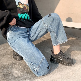 Korean Loose High Waist Casual Straight Love Jeans