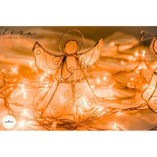 ARTICULO - capiz ornament LIRA (1pc) white angel Christmas pure capiz ornament