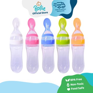 Silicone Squeeze Feeding Bottle with Dispensing Spoon (Baby Infant Feeder)