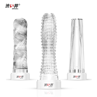 DRY WELL 3pcs Condoms with Spikes Reusable Condoms Male Sleeve for Penis Extender Enl sex aids