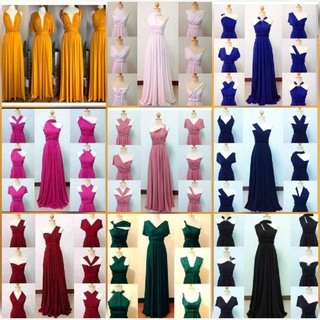 INFINITY DRESS colors Mustard Dark Blue Old Rose Fuchsia Pink Green Navy Blue Maroon Black and Pink