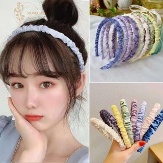 Roselife 1 Pc Chic Plicated Silk Headband for Women Girls Hair Styling Accessories 8 Colors