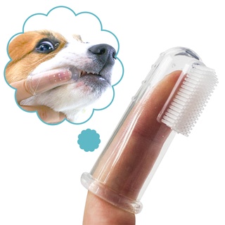 1PC Super Soft Pet Finger Toothbrush Dog Brush Bad Breath Tartar Teeth Care Tool Dog Cat Cleaning