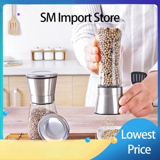304 Kitchen supplies Stainless Steel Manual Pepper Grinder Glass