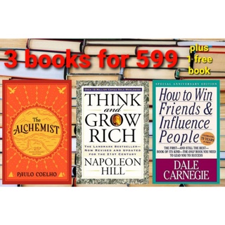 THE ALCHEMIST + THINK AND GROW RICH + HOW TO WIN FRIENDS AND INFLUENCE PEOPLE + FREEBIE