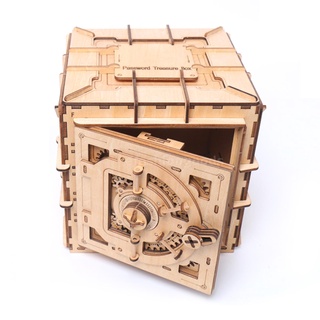 [Stock]3D Wooden Puzzle Password Box Mechanical Model Kit DIY Self-assembly Crafts Building Set Desk Decoration Educational Christmas Birthday Holiday Gift for Children Students Girls Boys Teens Adults