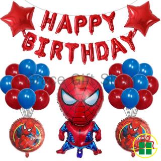 26Pcs/Set Spiderman Balloon Happy Birthday Set Boy Cartoon Theme Party Decoration