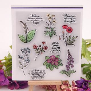 Transparent Silicone Clear Rubber Stamp Flowers For Scrapbooking DIY Card Craft