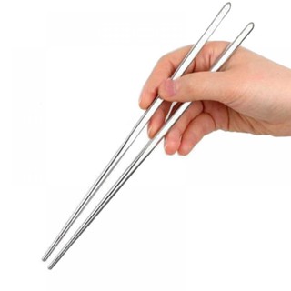 y&y 1 Pair Non-slip Stainless Steel Chopsticks