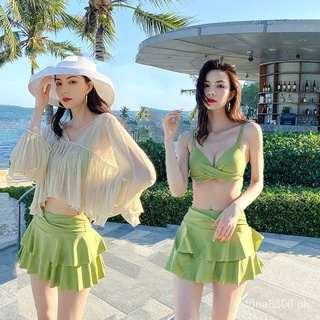 Women's Swimsuit Sexy Cover Belly Slim SplitinsSuper Fairy Three-Piece Student Korean Style Conservative Bikini Swimsuit