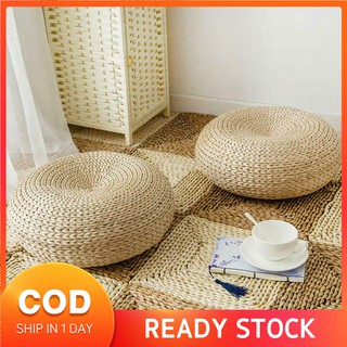 ❤READY STOCK❤Tatami Cushion Round Straw Mat Chair Seat Pad Pillow Round Floor Tablemat [Tech]