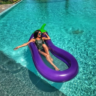 Inflatable Swimming Ring Giant Eggplant Floating Swimming Pool Floating Bed Party Toy Sunbed
