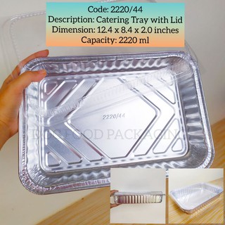 Aluminum Tray with Lid (10 pieces 2220/44 Catering Tray with Lid)