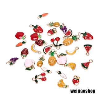 WEIJIAOSHOP 30PCS Enamel Pineapple Fruit Charms Pendant DIY Jewelry Making Necklace Bracelet (7)