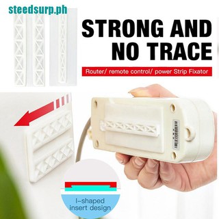 【steedsurp】Wall-Mounted Sticker Plug Fixer Self-Adhesive Socket Fixer Cable Wire Organizer