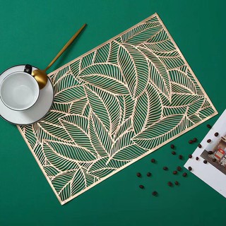 Leaf Placemat PVC Elegant Placemat for Dining Table Hollow Pads Table Bowl Mats Dining Table Mat