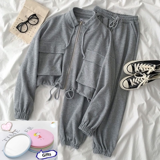 Casual sportswear suit fashion college style Korean version was thin and age-reducing loose comforta