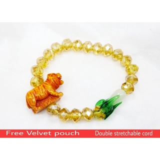 2022 Year of the tiger Lucky Charm Bracelet with Pechay 10mm beads Citrine Gemstone