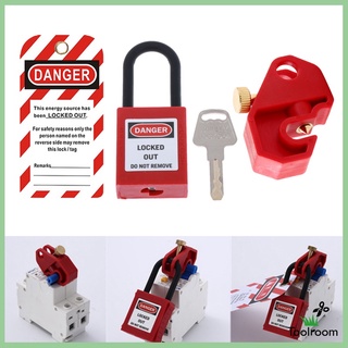 Toolroom 3Pcs Set Circuit Breaker Lockout Electrical Safety Device Kit Red CB-01