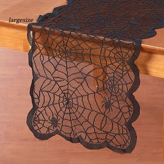 LGSZ☼183x33cm Halloween Party Decoration Lace Spider Web Table Runner Cloth Cover