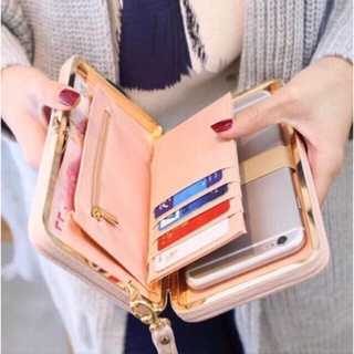 Ladies wallet Korean cellphone wallet handbag gripesack travel pouch PU