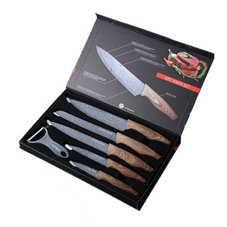 6 Pieces Knife Set including Peeler (Stainless Kitchen Knives)