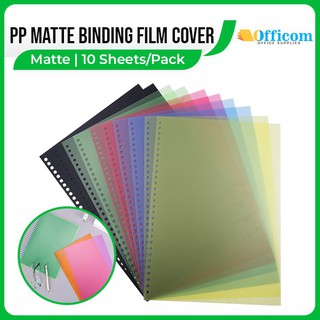 ❄☁PP Matte Binding Film PP Cover Binding Book Binding Notebook Cover (Colored) 10 Sheets/Pack