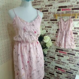 Mother and daughter Dress twinning cotton (7)