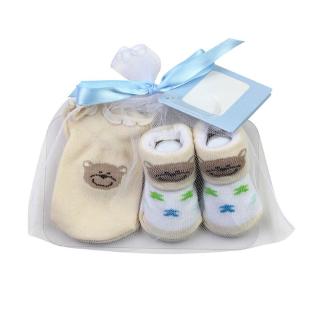 OMG* Baby Socks+Anti-Scratch Gloves Set for Baby Boys Infant 0-6 Months Newborn Gifts