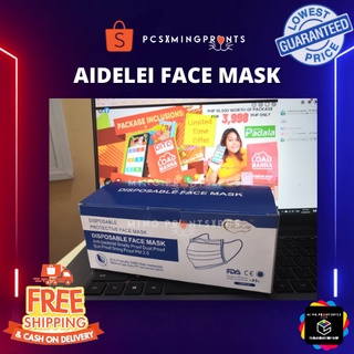 Aidelei Disposable Face Mask Surgical Blue 3ply 50pcs per box