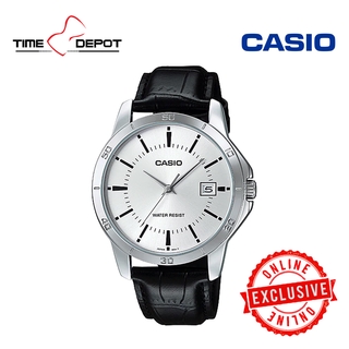 Casio MTP-V004L-7AUDF Black Leather Strap Watch For Men