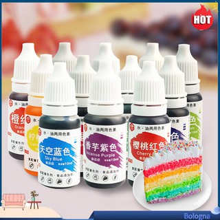 [Ready Stock!~]12 Colors 10ml Natural Ink Food Coloring Cake Pastries Cookies DIY Craft Pigment