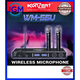Konzert WM-55U Dual Channel UHF Wireless Microphone with Rechargeable Battery