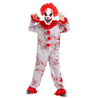 Kids Killer Clown Costume Scary Clown Mask Halloween Dress Up Party Role Play Zombie Costume Carniva