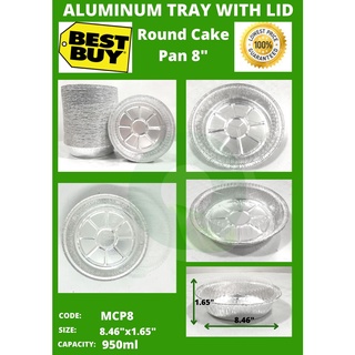 8" Round Cake Pan 950/42 Aluminum foil tray with lid 20pcs