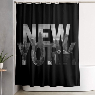 New York City Curtain Bathroom Duty Waterproof Shower Curtain Liner Clear Anti-Microbial Mold and Mildew Resistant with