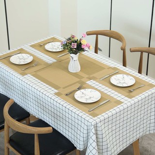 Modern Rectangular Woven Washable Non-Fading Gold Placemat