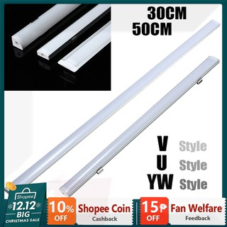 ✨jiamy✨30/50cm U/V/YW Aluminum LED Strip Light Bar Channel Holder Cover End Up